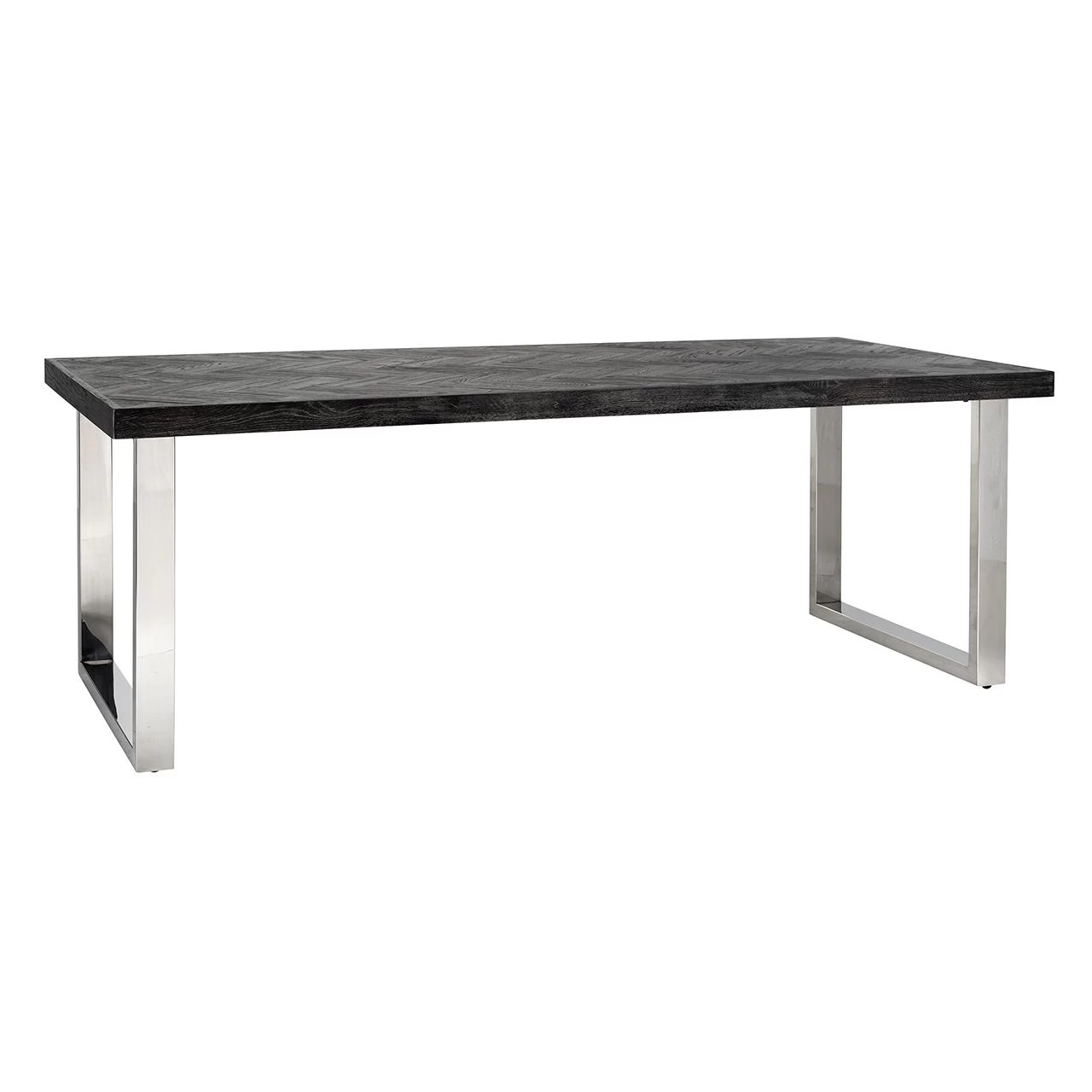 RICHMOND Eettafel Bony 220x100cm Visgraatmotief - Zwart/zilver 11 RICHMOND Eettafel Bony 220x100cm Visgraatmotief - Zwart/zilver - Afbeelding 11