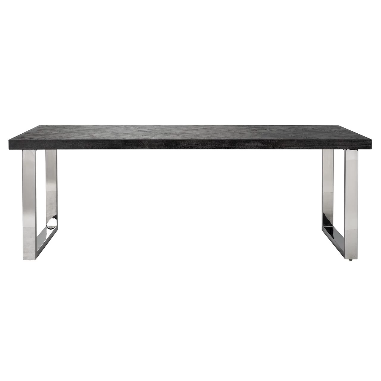 RICHMOND Eettafel Bony 220x100cm Visgraatmotief - Zwart/zilver 10 RICHMOND Eettafel Bony 220x100cm Visgraatmotief - Zwart/zilver - Afbeelding 10
