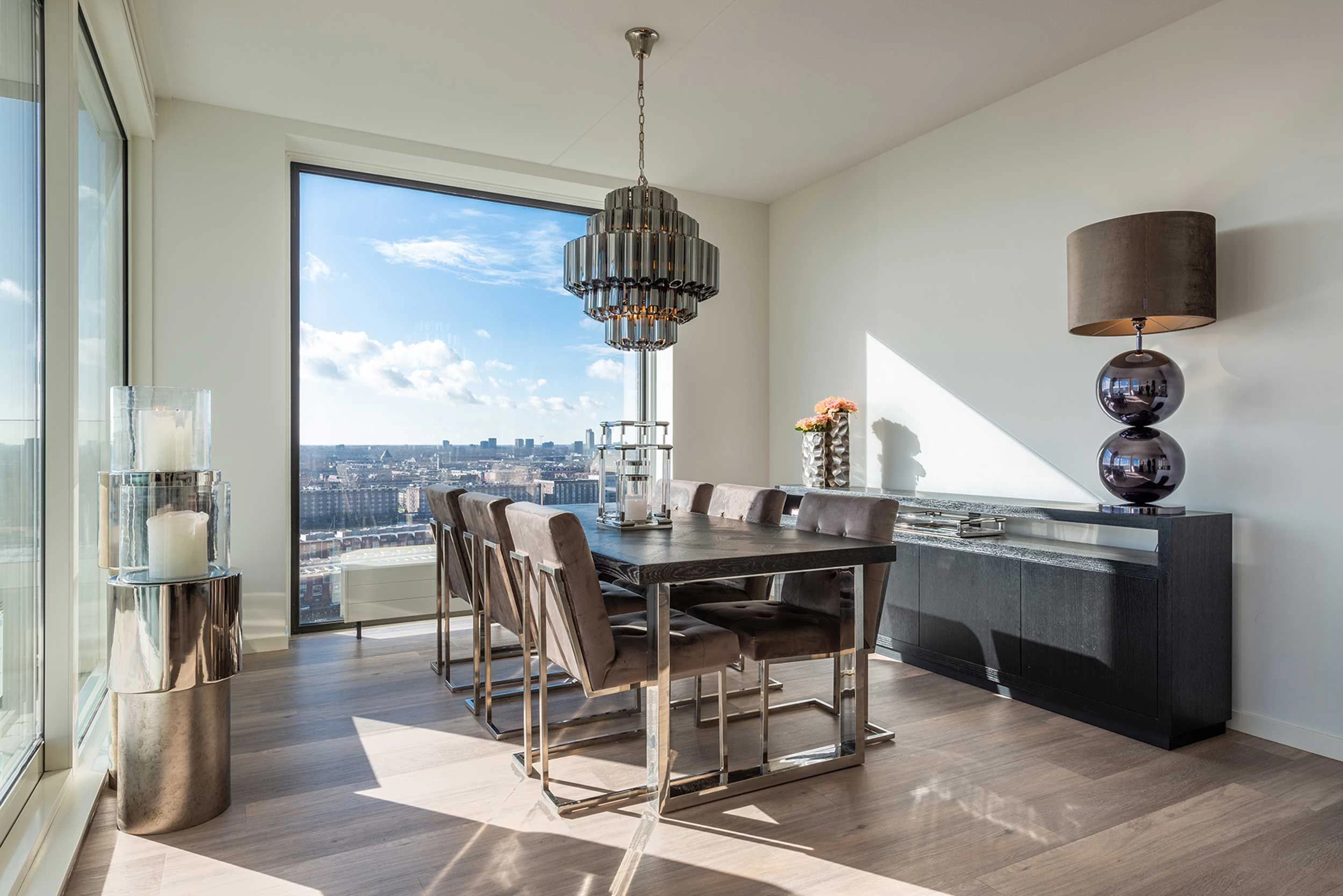 RICHMOND Eettafel Bony 220x100cm Visgraatmotief - Zwart/zilver 5 RICHMOND Eettafel Bony 220x100cm Visgraatmotief - Zwart/zilver - Afbeelding 5