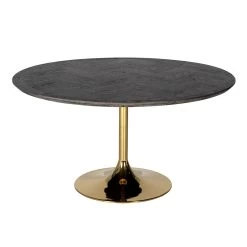 RICHMOND Eettafel Bony Ø140cm Visgraatmotief - Zwart/goud 15 RICHMOND Eettafel Bony Ø140cm Visgraatmotief - Zwart/goud -Collectie Woonkamermeubels 7441 1 4306