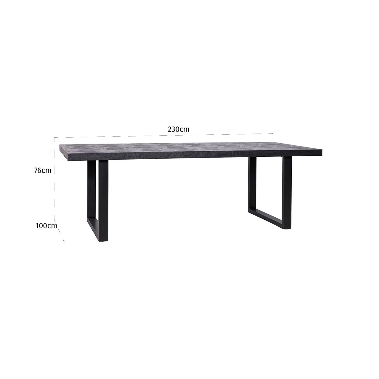 RICHMOND Eettafel Blax 230x100 - Zwart 2 RICHMOND Eettafel Blax 230x100 - Zwart - Afbeelding 2