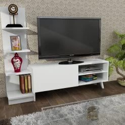 Furny Home TV-meubel | 100% Melamine Laag | 18mm Dikte | 140cm Breedte | Wit