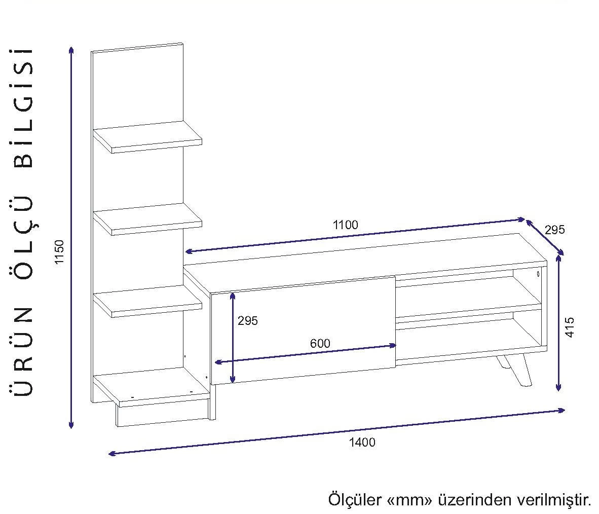 Furny Home TV-meubel | 100% Melamine Laag | 18mm Dikte | 140cm Breedte | Wit 2 Furny Home TV-meubel | 100% Melamine Laag | 18mm Dikte | 140cm Breedte | Wit - Afbeelding 2