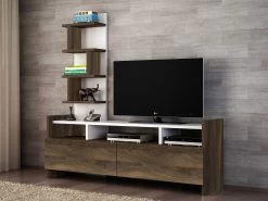 Furny Home TV-meubel | 18mm Gemelamineerd | Wit Notenhout