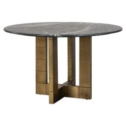 RICHMOND Eettafel Collada | 130 X 130 X 76 Cm | Black/Gold