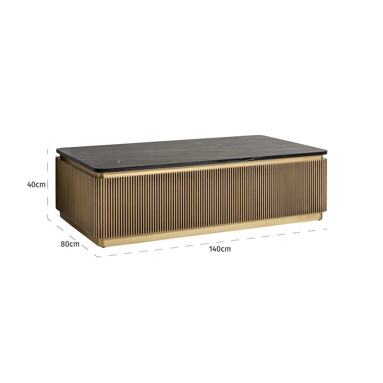 RICHMOND Salontafel Ironville | 140 X 80 X 40 Cm | Gold 2 RICHMOND Salontafel Ironville | 140 X 80 X 40 Cm | Gold - Afbeelding 2