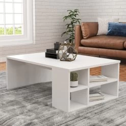 Elegance Salontafel - 100% Melamine, 18mm Dik, 90cm Breed, 33cm Hoog - Wit -Collectie Woonkamermeubels 793ELG2807 20 203 52ce