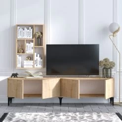 TV-meubel Elegance | 100% Melamine | 180x50x35 | Saffier Eik 8 TV-meubel Elegance | 100% Melamine | 180x50x35 | Saffier Eik -Collectie Woonkamermeubels 793ELG3027 20 202 cd49