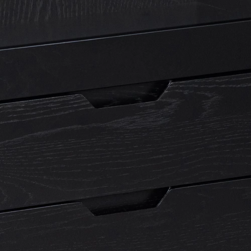 Zwart Eiken Sieg Vitrinekast: 2 Laden, Glazen Deur 8 Zwart Eiken Sieg Vitrinekast: 2 Laden, Glazen Deur - Afbeelding 8