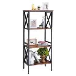 Rek Gerrit 3 Legplanken - Rustiek Bruin/zwart 15 Rek Gerrit 3 Legplanken - Rustiek Bruin/zwart -Collectie Woonkamermeubels 7 6c89