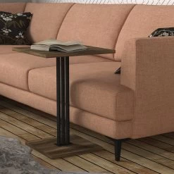 Tera Home Bijzettafel | 100% Melamine | 18mm Dikte | Metalen Frame | 44" Breedte | Walnoot Zwart