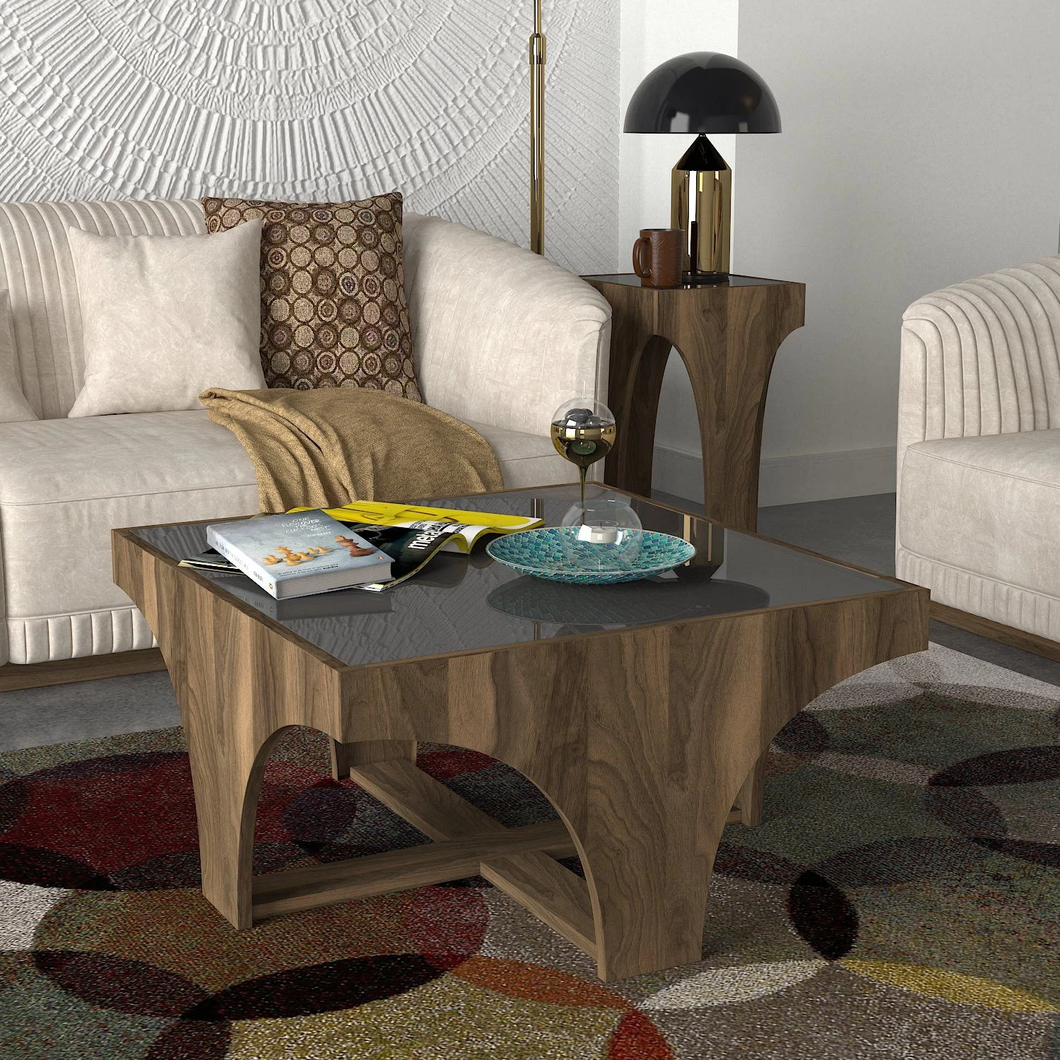 Tera Home Salontafel | 100% Melamine | Noten Antraciet 1 Tera Home Salontafel | 100% Melamine | Noten Antraciet