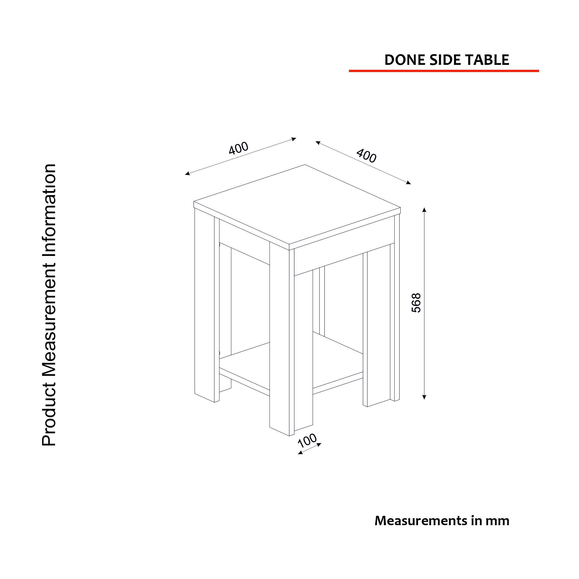 Tera Home Bijzettafel | 18mm | 40cm X 56cm | Wit/Donkerbruin 2 Tera Home Bijzettafel | 18mm | 40cm X 56cm | Wit/Donkerbruin - Afbeelding 2