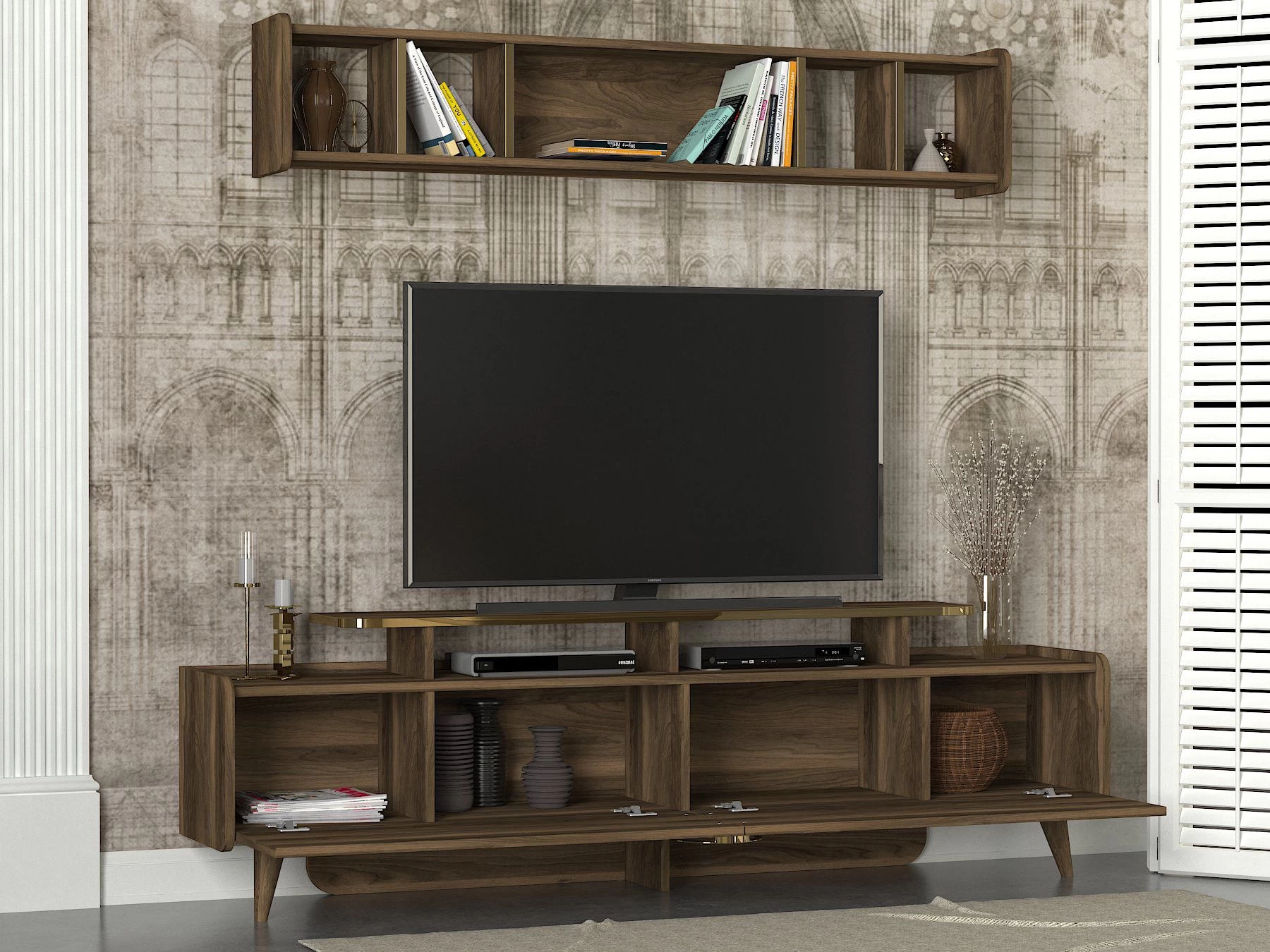 18mm Tera Home TV-meubel | Notelaar | 100% Melamine 7 18mm Tera Home TV-meubel | Notelaar | 100% Melamine - Afbeelding 7