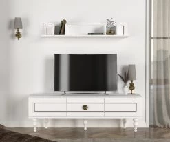 Tera Home TV-meubel | 18mm Melamine Spaanplaat | 150x48cm | Wit