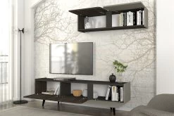 Tera Home TV-meubel | 100% Melamine Laag | 18mm Dikte | Extra Opbergruimte | Walnoot Wit -Collectie Woonkamermeubels 804TRH3077 20 203 21c8