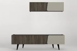 Tera Home TV-meubel | 100% Melamine Laag | 18mm Dikte | Extra Opbergruimte | Walnoot Wit -Collectie Woonkamermeubels 804TRH3077 20 208 10a0