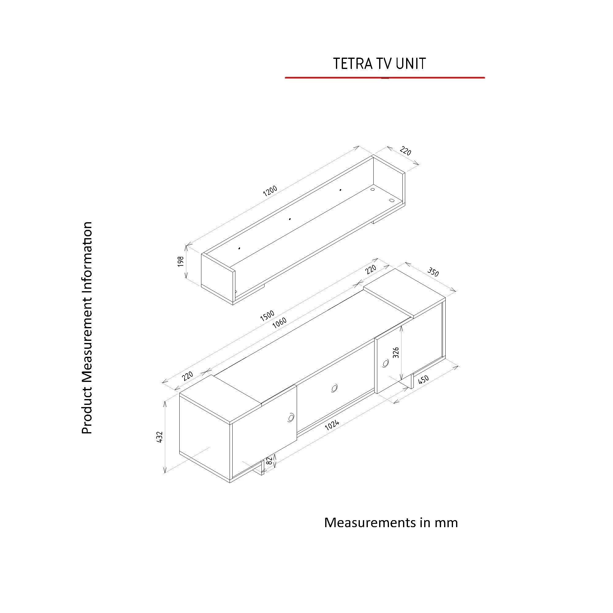 Tera Home TV-meubel | 100% Melamine Laag | 18mm Dikte | 150cm Breedte | Antraciet Notenhout 3 Tera Home TV-meubel | 100% Melamine Laag | 18mm Dikte | 150cm Breedte | Antraciet Notenhout - Afbeelding 3