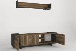 Tera Home TV-meubel | 100% Melamine Laag | 18mm Dikte | 150cm Breedte | Antraciet Notenhout 17 Tera Home TV-meubel | 100% Melamine Laag | 18mm Dikte | 150cm Breedte | Antraciet Notenhout -Collectie Woonkamermeubels 804TRH3081 20 207 331e