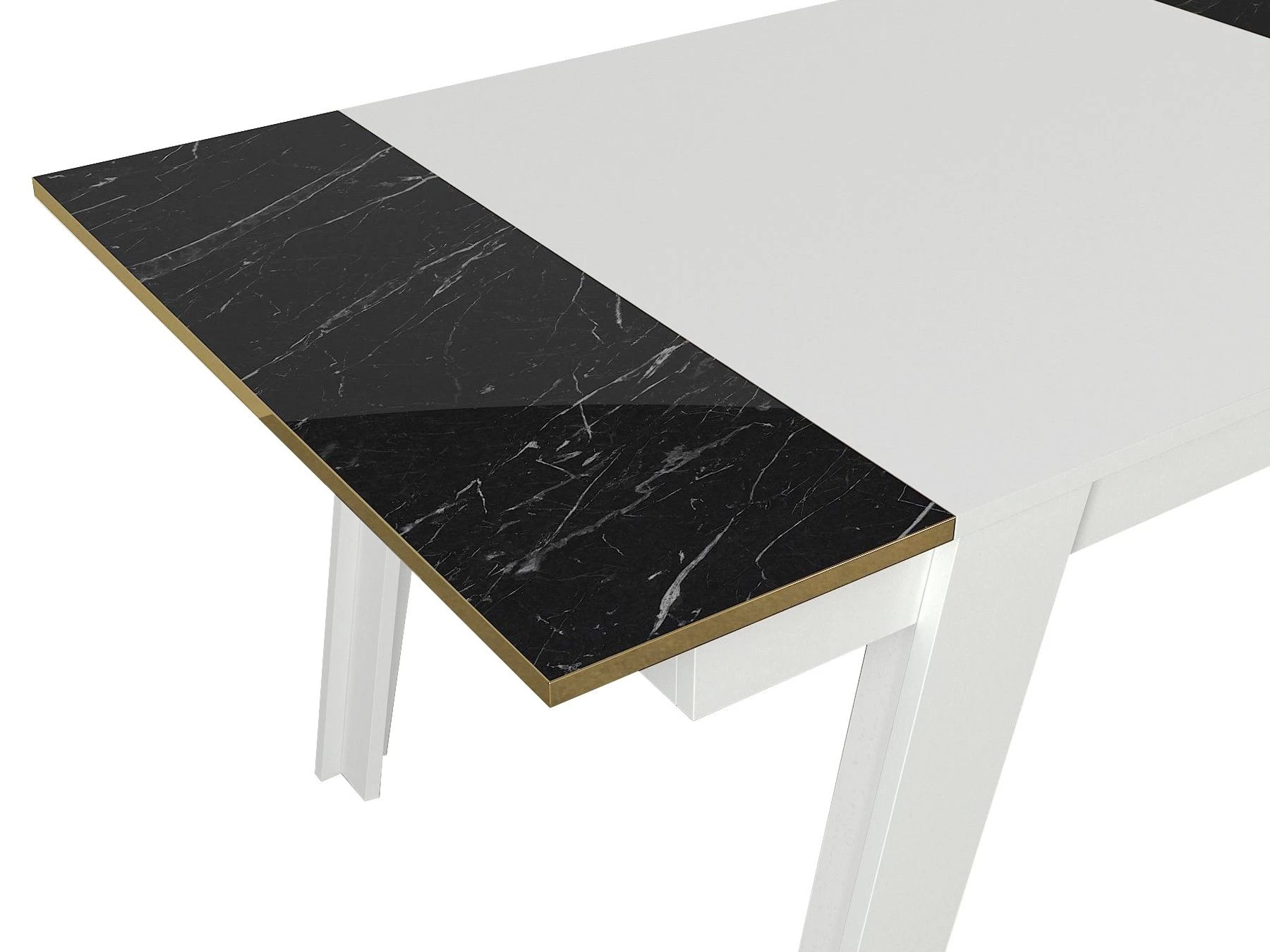 18mm Talon Eettafel | Melamine Laag | 145cm Breedte | Wit Goud Zwart 2 18mm Talon Eettafel | Melamine Laag | 145cm Breedte | Wit Goud Zwart - Afbeelding 2