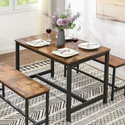 Tafel Miles 120x75 Industrieel - Bruin/zwart