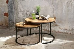 RICHMOND Set Van 2 Ronde Salontafels Brooke - Mango/zwart 10 RICHMOND Set Van 2 Ronde Salontafels Brooke - Mango/zwart -Collectie Woonkamermeubels 825005 10 de70