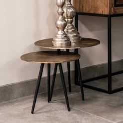 RICHMOND Set Van 3 Salontafels Vittorio - Champagnegoud/zwart 9 RICHMOND Set Van 3 Salontafels Vittorio - Champagnegoud/zwart -Collectie Woonkamermeubels 825033 KA 0066 KA 0067 2080