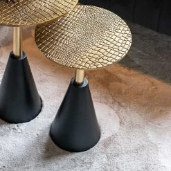 RICHMOND Bijzettafeltje Cabral ø30cm - Zwart/goud