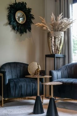 RICHMOND Bijzettafeltje Cabral ø30cm - Zwart/goud -Collectie Woonkamermeubels 825080 825081 VA 0105 MI 0050 SETTING 1 436c