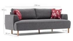 Stijlvolle 3-zitsbank | Comfort En Uniek Ontwerp | Donkergrijs -Collectie Woonkamermeubels 825BLC1379 20 203 f328