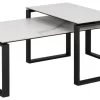 Set Van 2 Salontafels Nicola - Witte Keramiek