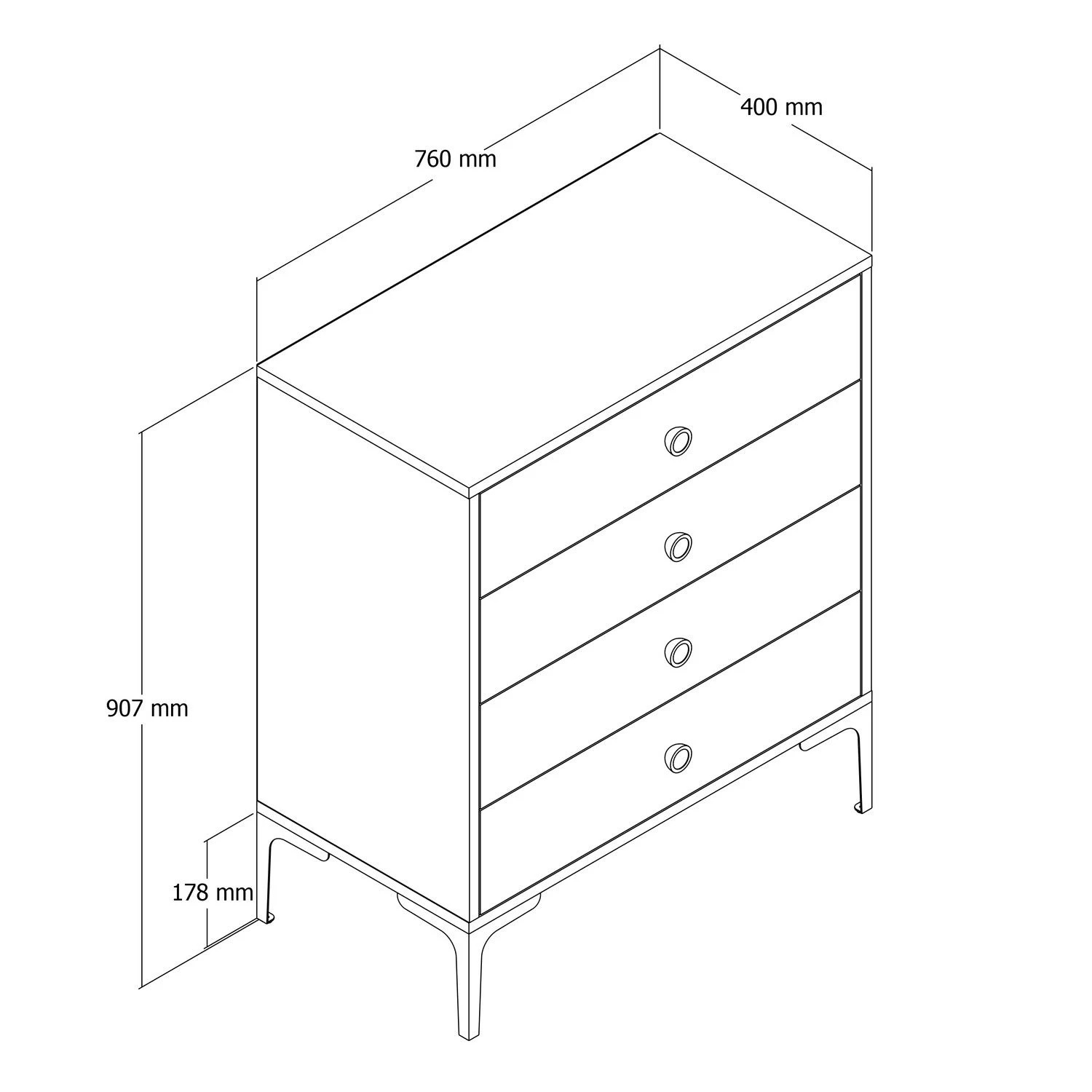 Woody Dressoir | 100% Melamine | 18mm | Metalen Poten | Walnoot Wit 2 Woody Dressoir | 100% Melamine | 18mm | Metalen Poten | Walnoot Wit - Afbeelding 2