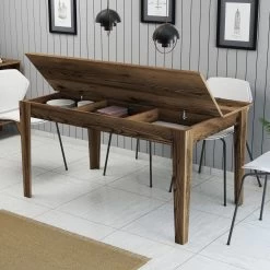 Woody Fashion Eettafel | 18mm Dikte | Suntalam Poten | 145x75x88 Cm | Notenhout -Collectie Woonkamermeubels 845HCT1404 20 203 c3f8