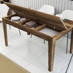 Woody Fashion Eettafel | 18mm Dikte | Suntalam Poten | 145x75x88 Cm | Notenhout -Collectie Woonkamermeubels 845HCT1404 20 204 2804