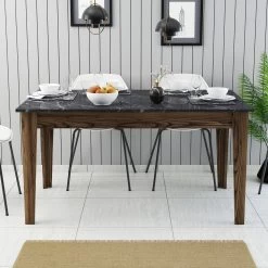 Woody Fashion Eettafel | Melamine Coating | Notelaar Zwart -Collectie Woonkamermeubels 845HCT1406 20 202 e5dd