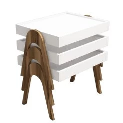 Elegante Walnoot/Wit Nesting Table Set | 100% Melamine Gecoat | 3 Stuks 7 Elegante Walnoot/Wit Nesting Table Set | 100% Melamine Gecoat | 3 Stuks -Collectie Woonkamermeubels 845HCT2824 20 204 40b3