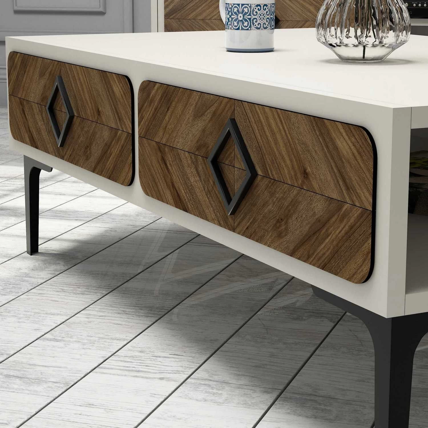Stijlvolle Salontafel | Houtmode | Notencrème 4 Stijlvolle Salontafel | Houtmode | Notencrème - Afbeelding 4