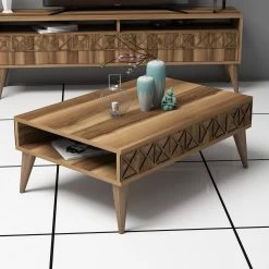 Woody Fashion Salontafel | 100% Melamine Gecoat | Notenhout | 18mm Dik | 90x34cm