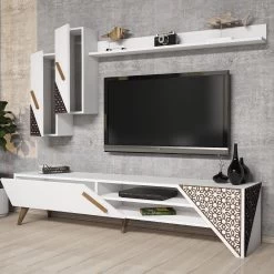 Woody Fashion TV-meubel | 100% Melamine | 18mm Dikte | 4mm CNC Reliëf | Plastic Poten | Wit 8 Woody Fashion TV-meubel | 100% Melamine | 18mm Dikte | 4mm CNC Reliëf | Plastic Poten | Wit -Collectie Woonkamermeubels 845HCT3001 20 202 4e39