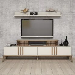 Woody Fashion TV-meubel | 100% Melamine Gecoat | Crème | 168 Cm Breedte | 18 Mm Dikte -Collectie Woonkamermeubels 845HCT3061 20 203 f486