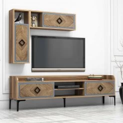 Wood Fashion TV-meubel Met 100% Melamine Coating | 180x52x35cm | Notenblauw