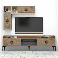 Wood Fashion TV-meubel Met 100% Melamine Coating | 180x52x35cm | Notenblauw 11 Wood Fashion TV-meubel Met 100% Melamine Coating | 180x52x35cm | Notenblauw -Collectie Woonkamermeubels 845HCT3074 20 202 20a4