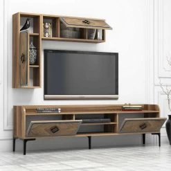Wood Fashion TV-meubel Met 100% Melamine Coating | 180x52x35cm | Notenblauw 9 Wood Fashion TV-meubel Met 100% Melamine Coating | 180x52x35cm | Notenblauw -Collectie Woonkamermeubels 845HCT3074 20 204 7924