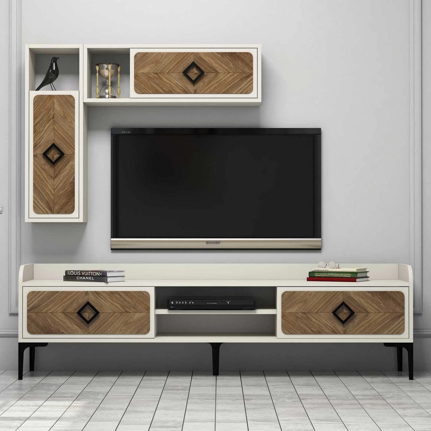 Woody Fashion TV-meubel | 100% Melamine | Notencrème 6 Woody Fashion TV-meubel | 100% Melamine | Notencrème - Afbeelding 6