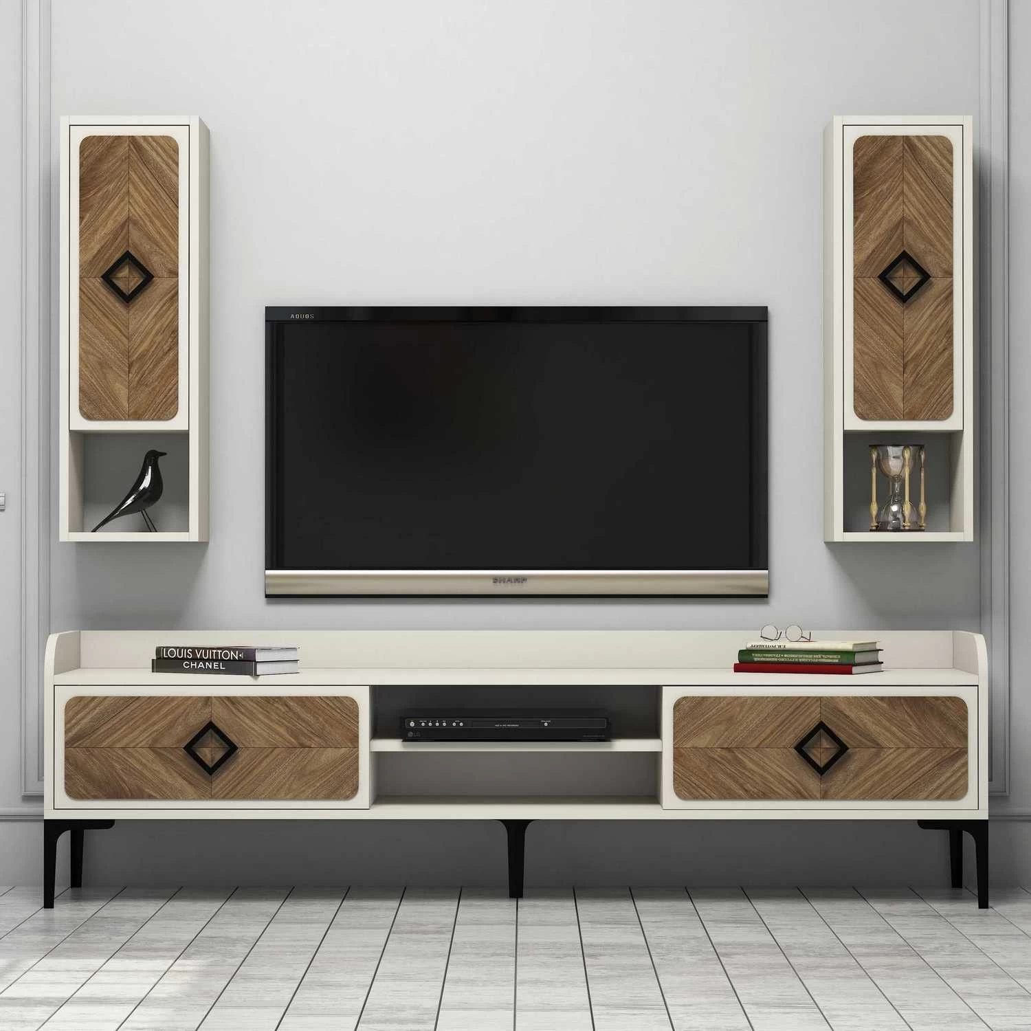 Woody Fashion TV-meubel | 100% Melamine | Notencrème 5 Woody Fashion TV-meubel | 100% Melamine | Notencrème - Afbeelding 5