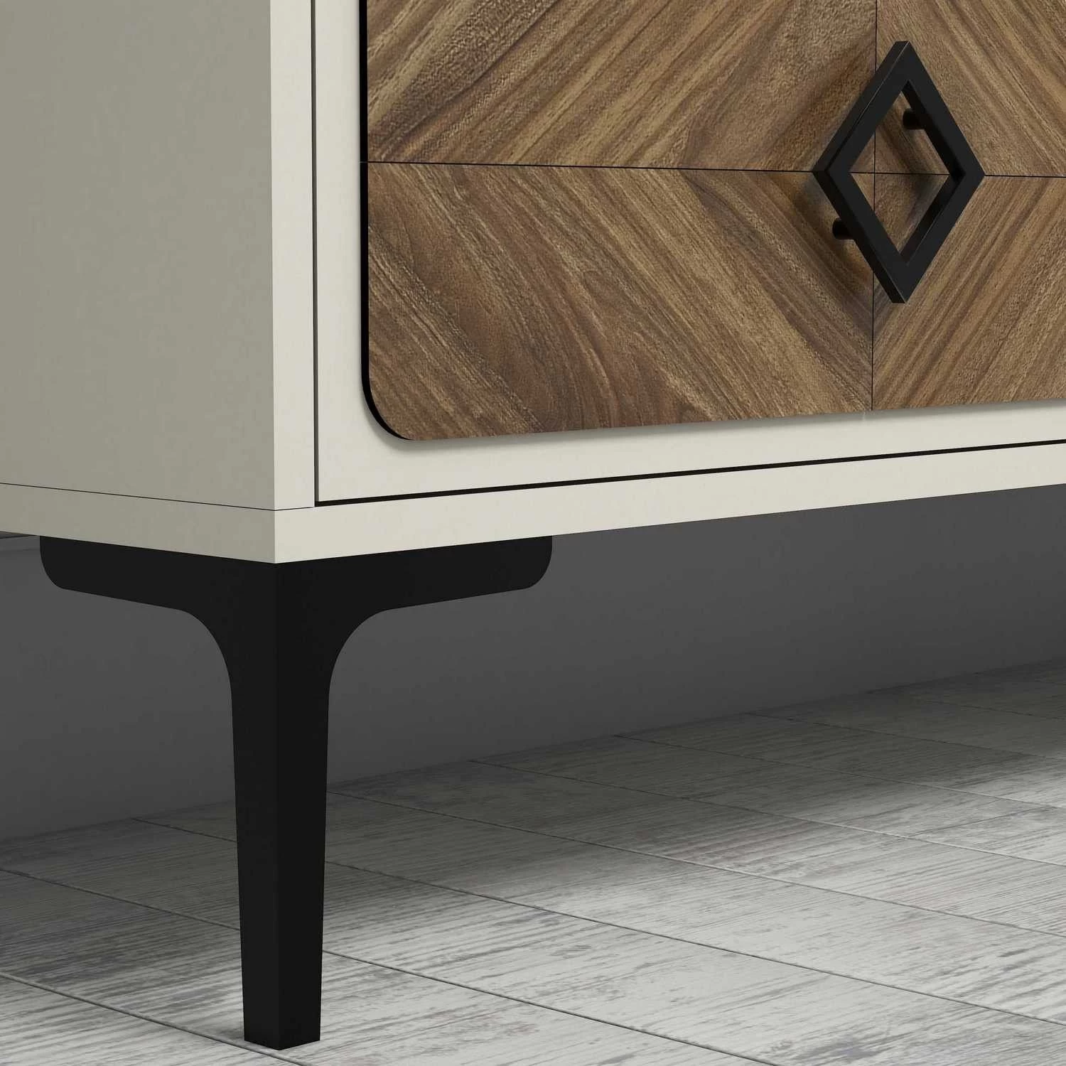 Woody Fashion TV-meubel | 100% Melamine | Notencrème 3 Woody Fashion TV-meubel | 100% Melamine | Notencrème - Afbeelding 3