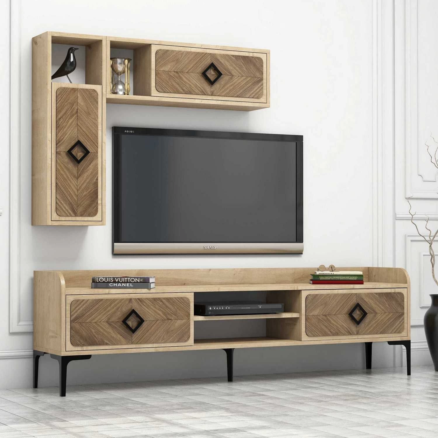 Woody Fashion TV-meubel | 100% Gemelamineerd | Eiken | 180x52x35cm 1 Woody Fashion TV-meubel | 100% Gemelamineerd | Eiken | 180x52x35cm