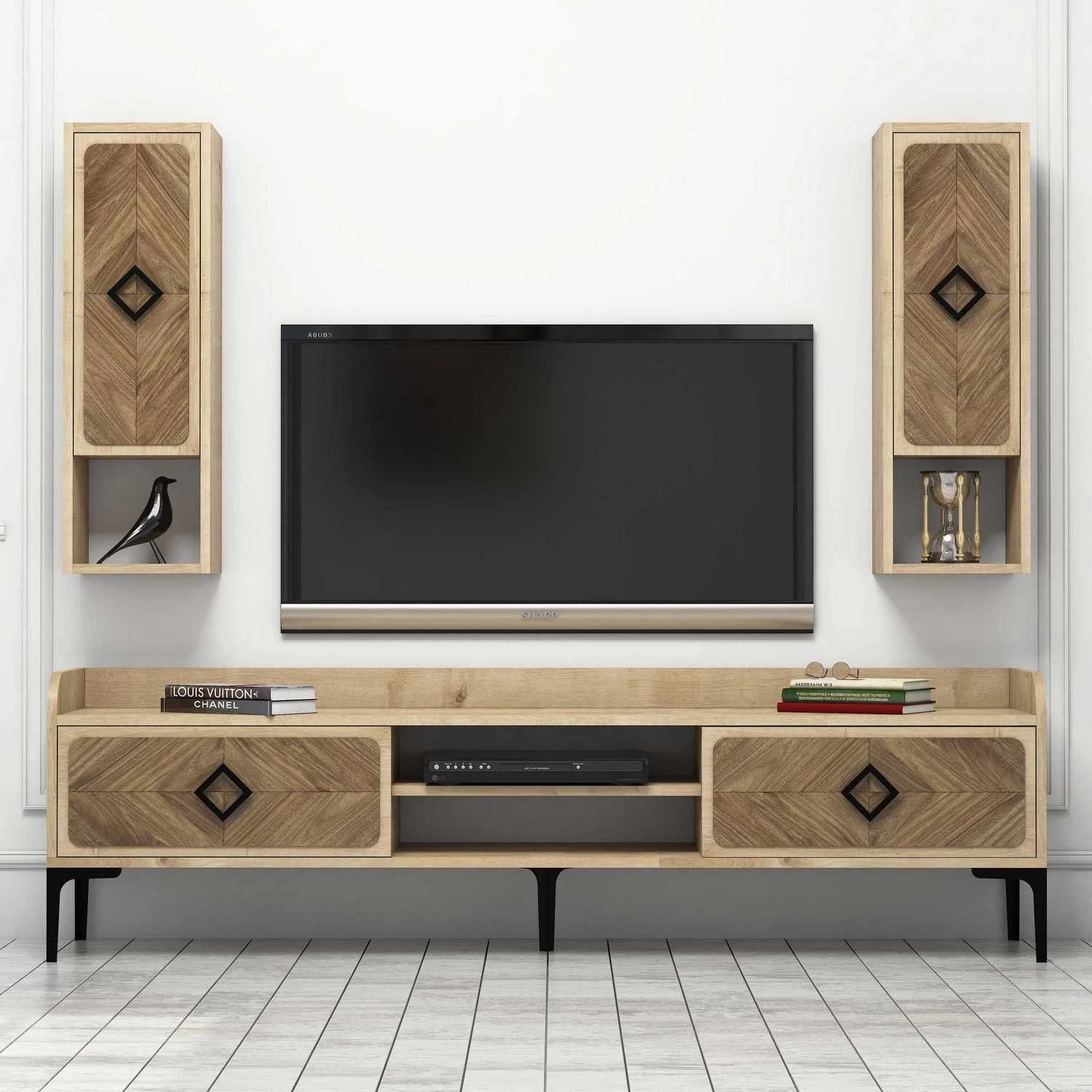Woody Fashion TV-meubel | 100% Gemelamineerd | Eiken | 180x52x35cm 5 Woody Fashion TV-meubel | 100% Gemelamineerd | Eiken | 180x52x35cm - Afbeelding 5