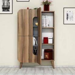Multifunctionele Kast Woody Fashion | 93 X 31,8 X 144 | Walnut Blue 7 Multifunctionele Kast Woody Fashion | 93 X 31,8 X 144 | Walnut Blue -Collectie Woonkamermeubels 845HCT3907 20 203 fcd2