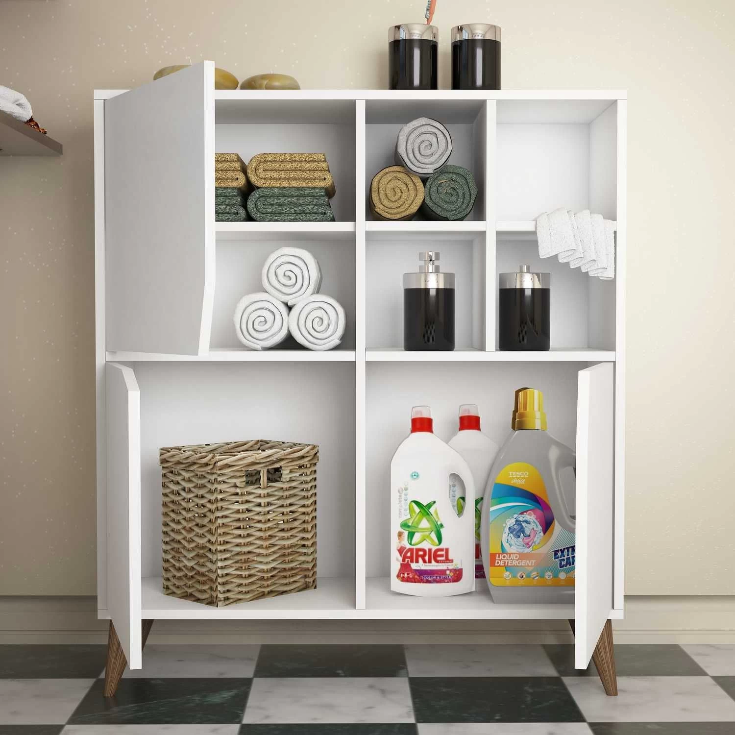 Woody Fashion Multifunctionele Kast | 100% Melamine | 18mm Dikte | 100x115x30cm | Wit 3 Woody Fashion Multifunctionele Kast | 100% Melamine | 18mm Dikte | 100x115x30cm | Wit - Afbeelding 3